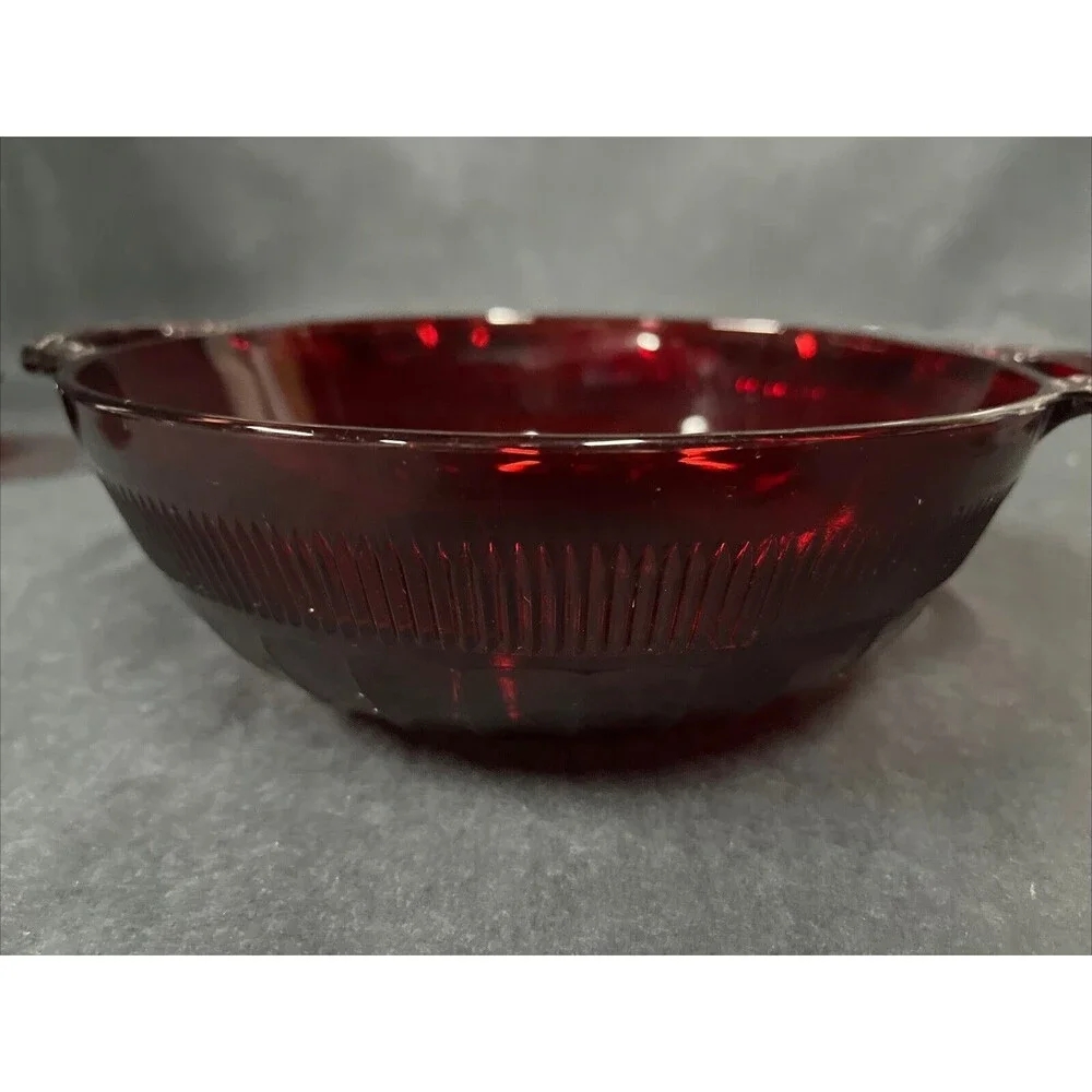 VTG Anchor Hocking Coronation Royal Ruby ‎ Master Bowl & Berry Bowls 6pc Set
